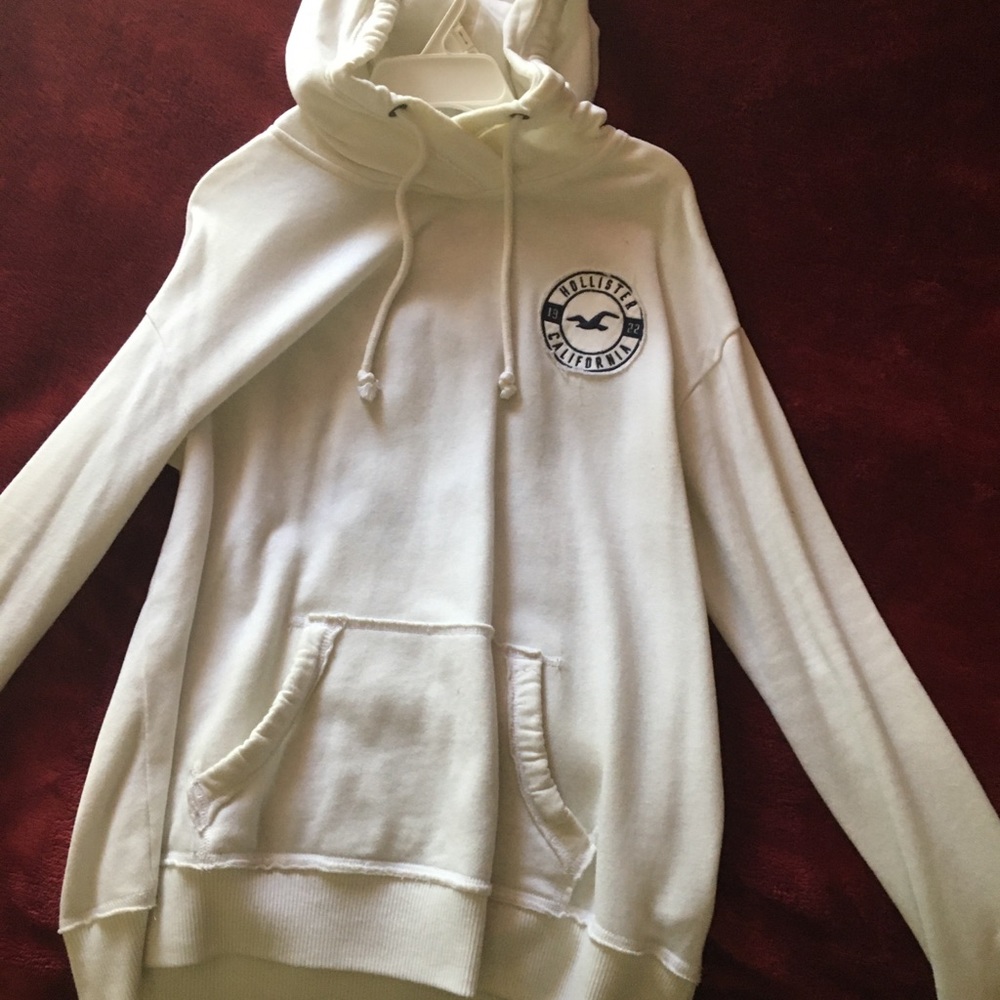 Hollister white hoodie